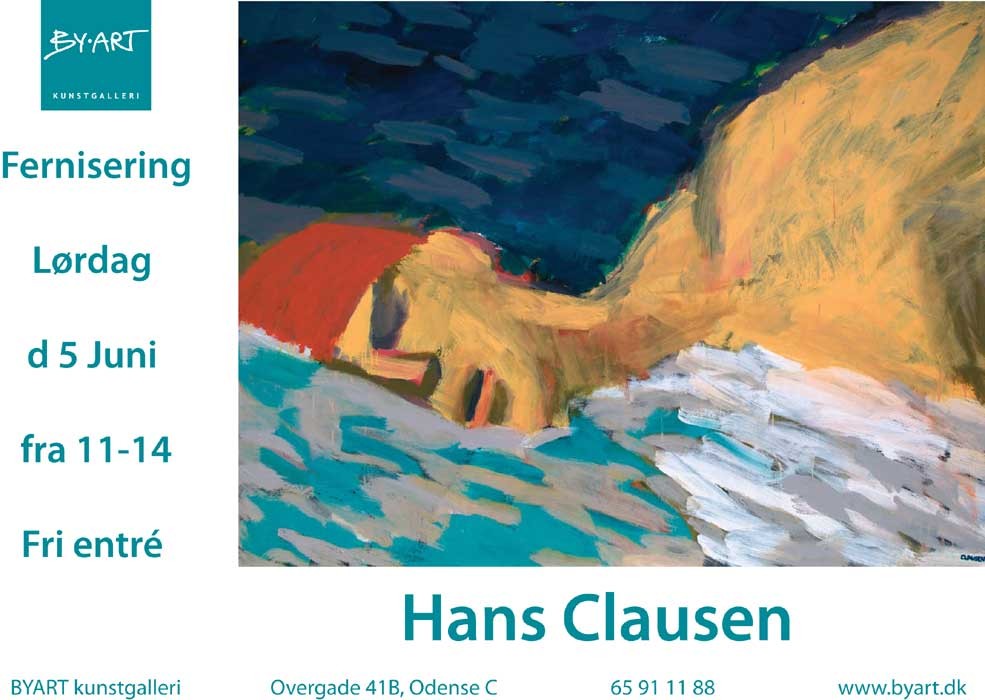 Plakat fra By Art Kunstgalleri i Overgade, Odense , Hans , Clausen, maleri