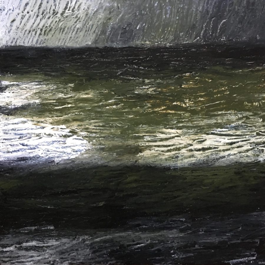 mørkt hav vand kyst reflekser Hans Clausen kunst maler danmark