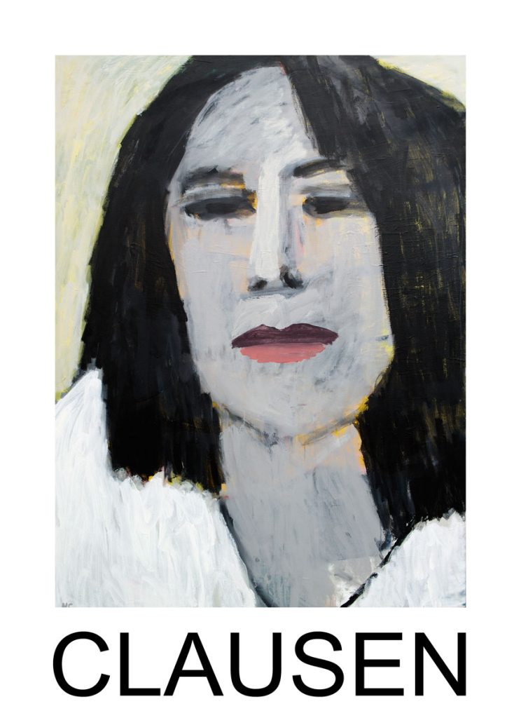 kunstplakat kvinde med sort hår Hans Clausen artist Denmark